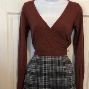 Maroon cross over v neck sweater